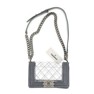 New Chanel Boy Naked Transparent PVC Dark Silver Bag Limited Edition